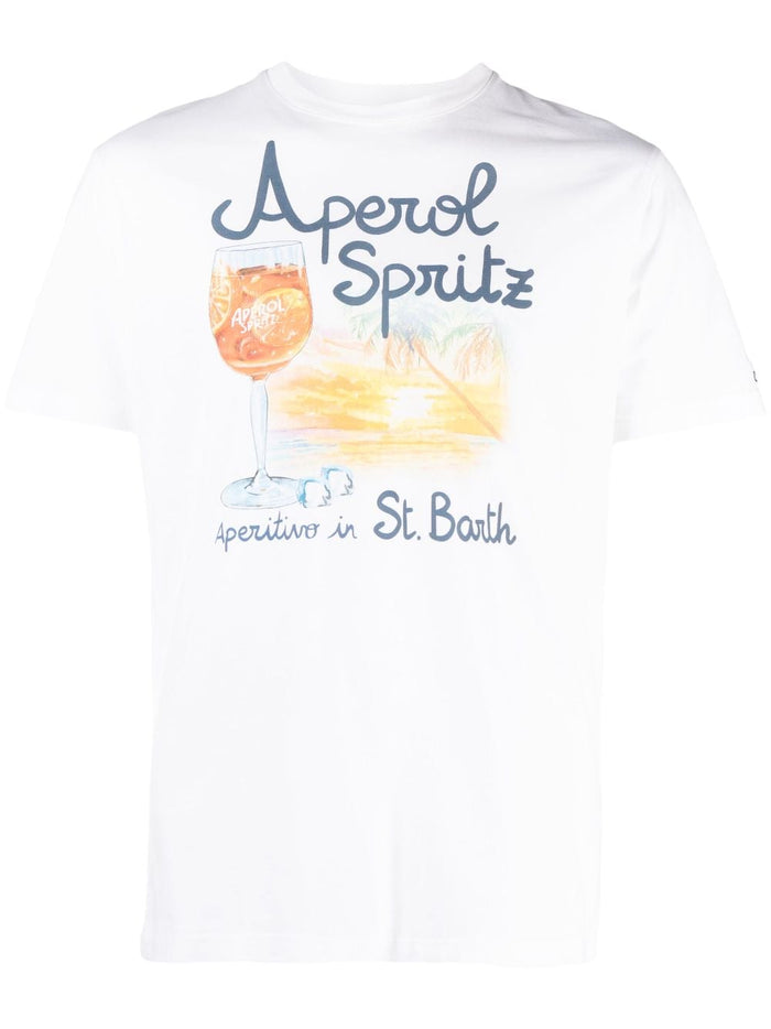 Mc2 Saint Barth Herren T-Shirt „Aperol Spritz“ in weiß 5