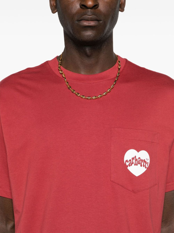 Carhartt Red Men's T-shirt Pocket with Heart Logo 4