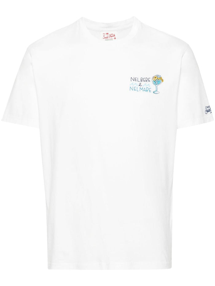 Mc2 Saint Barth T-shirt Bianco Uomo Nel Bere e Nel Mare 5