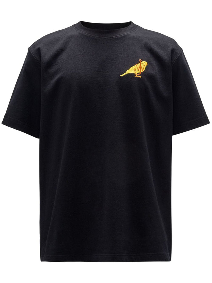 Jwanderson Black Men's T-shirt with Bird Embroidery 4