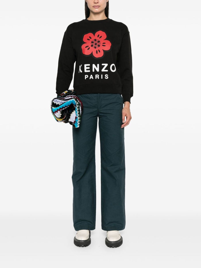 Kenzo Women's Black Sweatshirt with Boke Flower Print 1