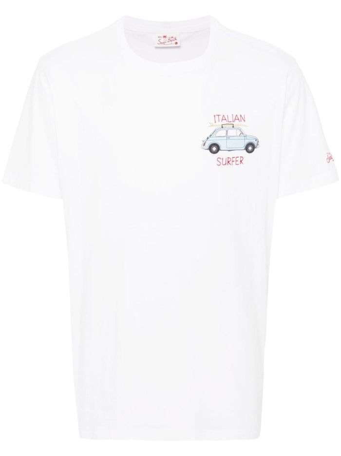 Mc2 Saint Barth White Men's T-shirt with Italian Surfer motif 5