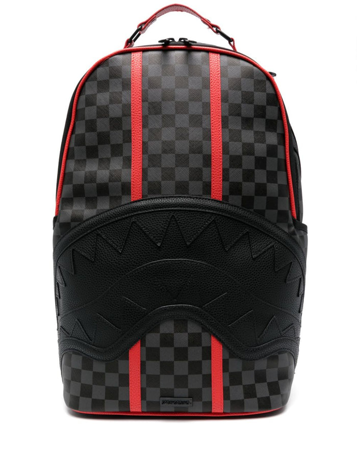 Sprayground Backpack Black Unisex Checkered Red Profiles 2