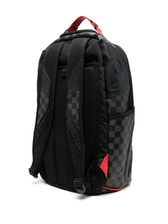 Sprayground Backpack Black Unisex Checkered Red Profiles 3