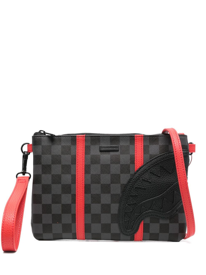 Sprayground Unisex Grey Clutch Red Profiles 2