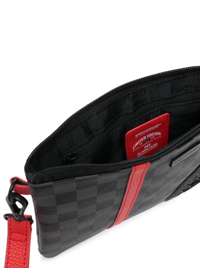 Sprayground Unisex Grey Clutch Red Profiles 3