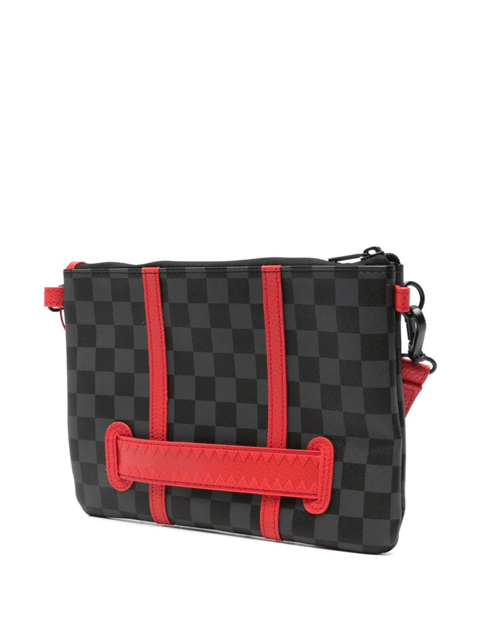 Sprayground Unisex Grey Clutch Red Profiles 5