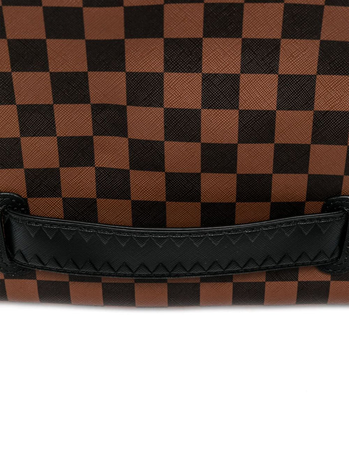 Sprayground Unisex Brown Checkered Clutch Bag 3