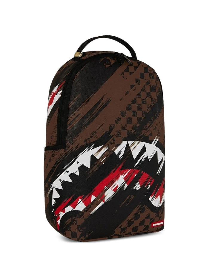 Sprayground Zaino Checkered Shark Uomo Marrone 4