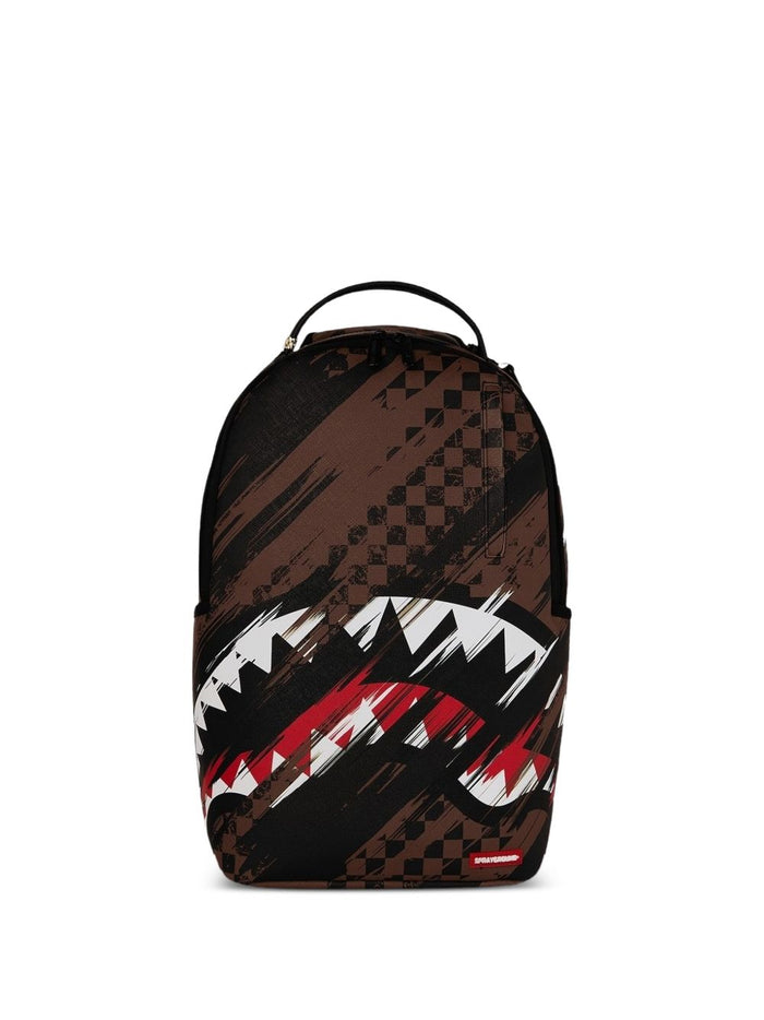 Sprayground Zaino Checkered Shark Uomo Marrone 1