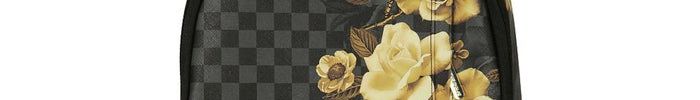 Sprayground Zaino Floral Checkered Uomo Nero-Oro - Dipierro