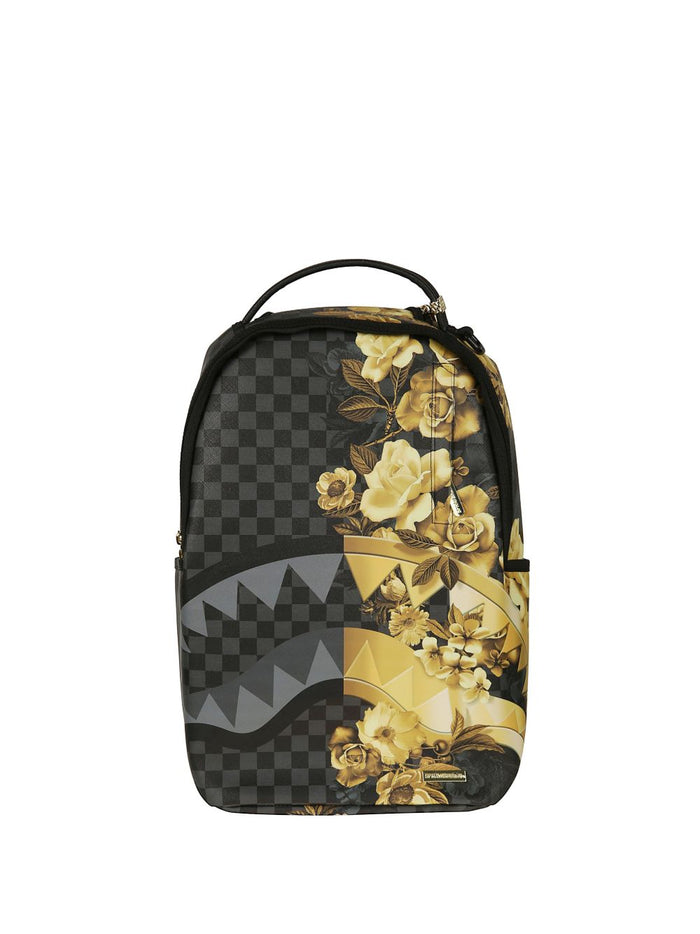 Sprayground Zaino Floral Checkered Uomo Nero-Oro 1