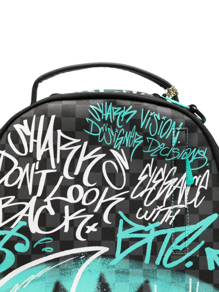 Sprayground Zaino Spray Poetry III Uomo Nero-Turchese 2