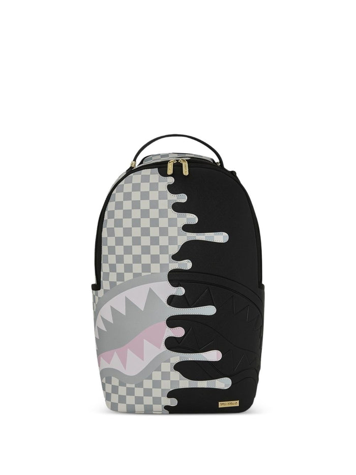 Sprayground Zaino Cream Check Unfinished Shark Uomo Nero 1