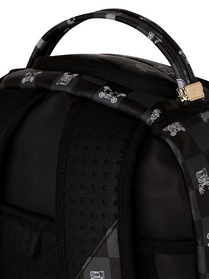 Sprayground Zaino Gray Peeking Character Check Uomo Nero 6