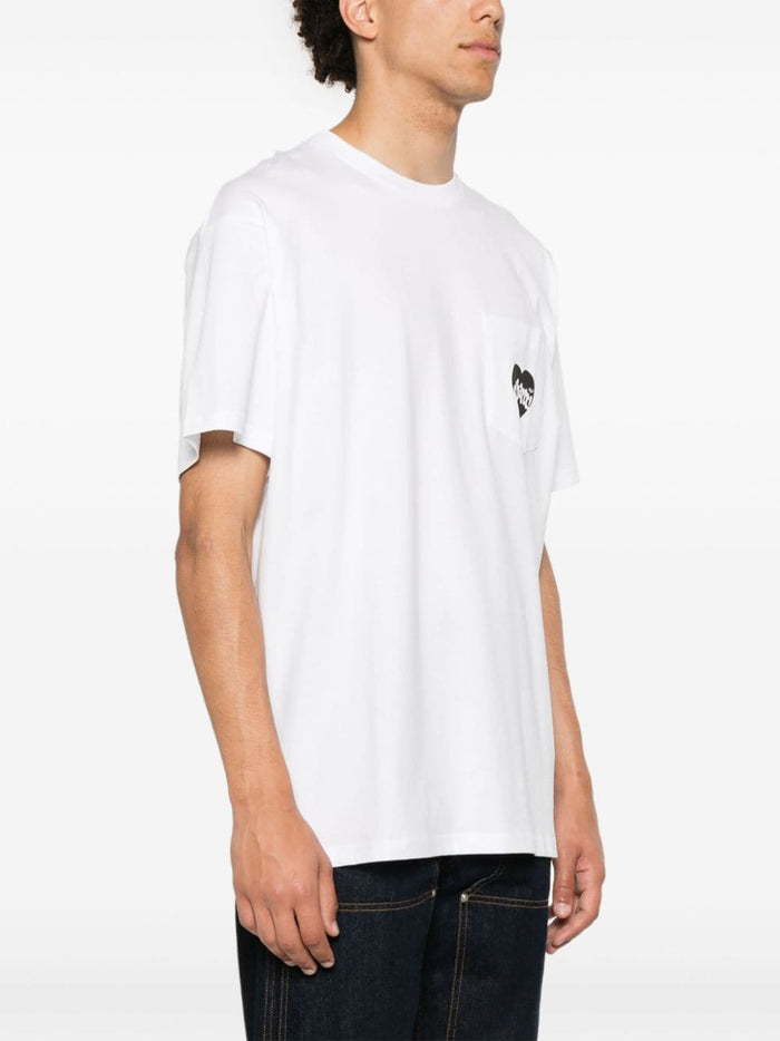 Carhartt T-shirt Bianco Uomo Tasca con Logo Cuore 2