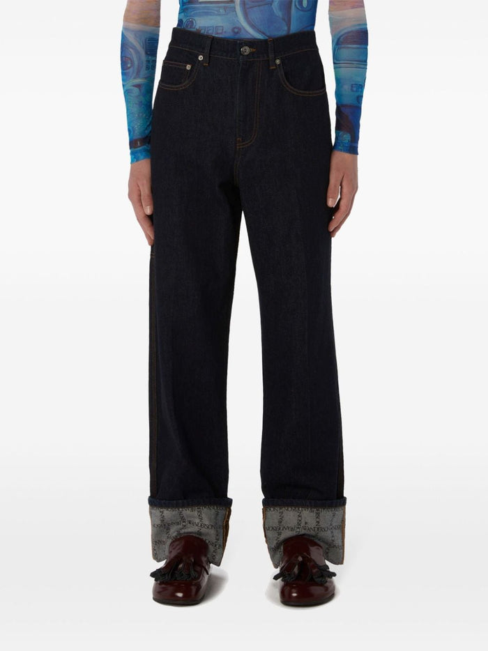 Jwanderson Blue Men's Trousers with Turn-Up on the Bottom 2