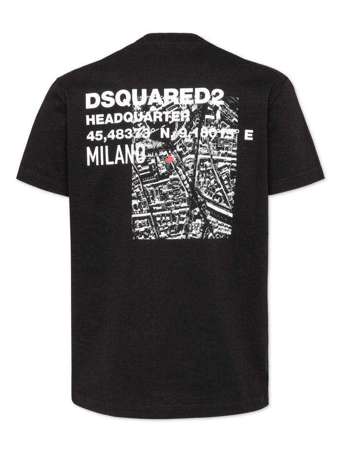 Dsquared2 T-shirt Nero Uomo Stampa Posteriore 2