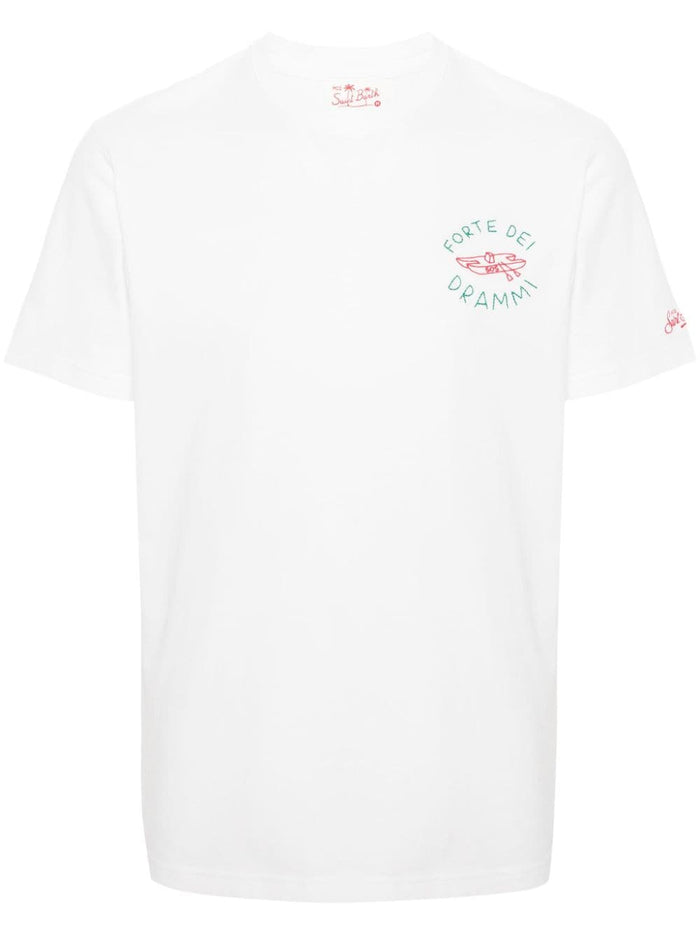 Mc2 Saint Barth White Men's T-shirt with drama motif 5