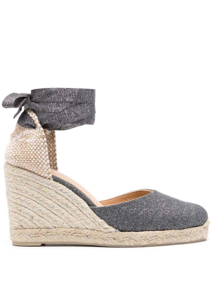 Castaner Scarpa Grigio Donna Espadrillas Carina Effetto Lurex 1