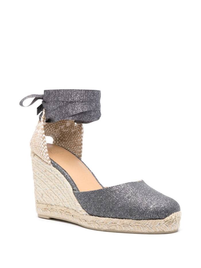 Castaner Scarpa Grigio Donna Espadrillas Carina Effetto Lurex 4