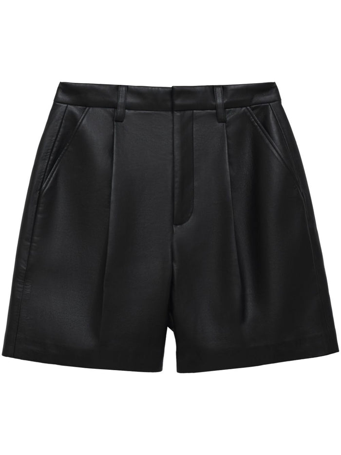 Anine Bing Short Nero Donna in Pelle Riciclata 4