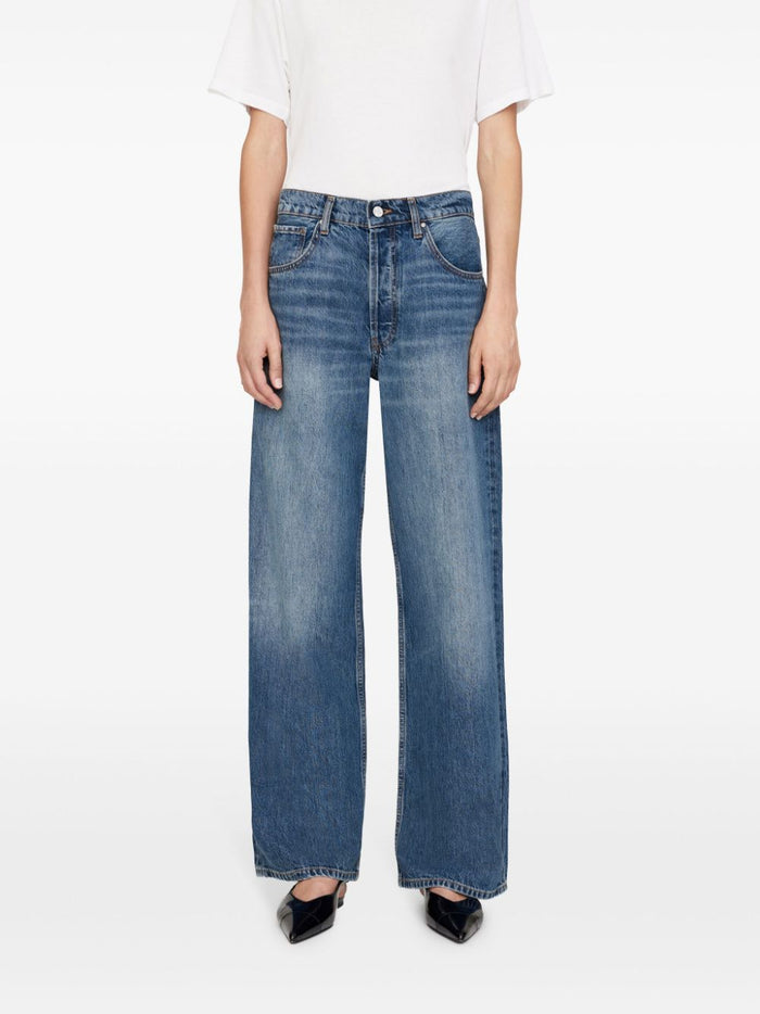 Anine Bing Damen Jeans mit weitem Bein in blau 2