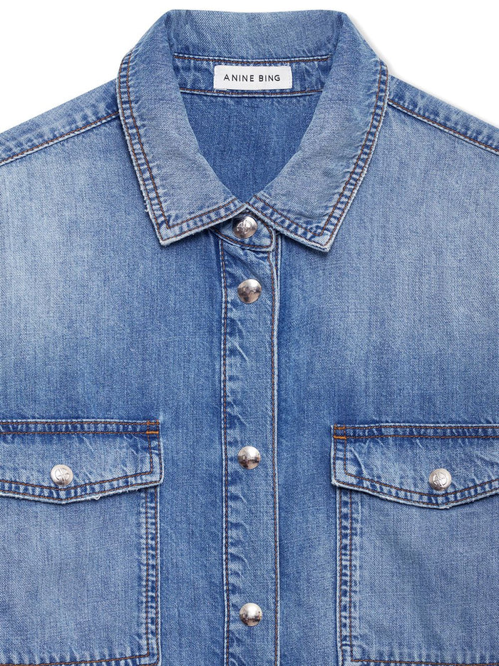 Anine Bing Camicia Blu Donna 5