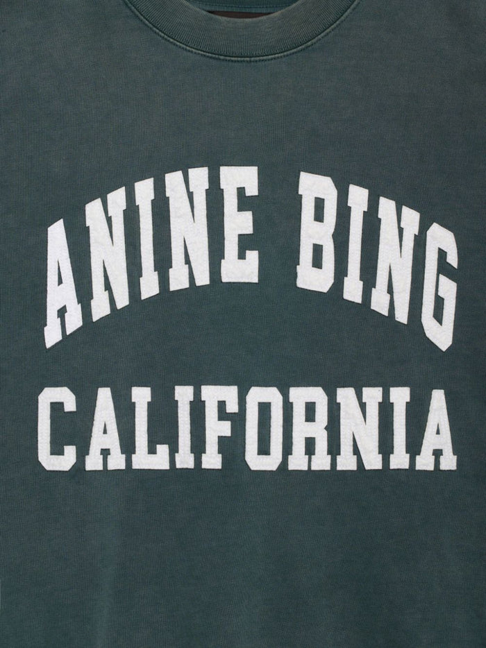 Anine Bing Felpa Verde Donna Stampa Logo California 3