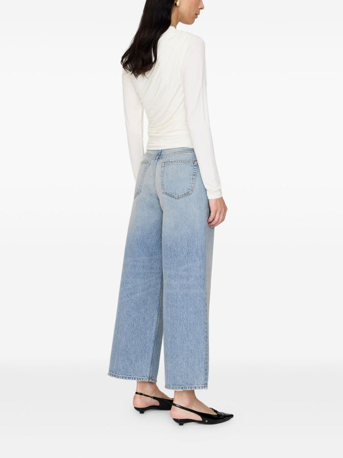 Anine Bing Top Bianco Donna Drappeggiato 2