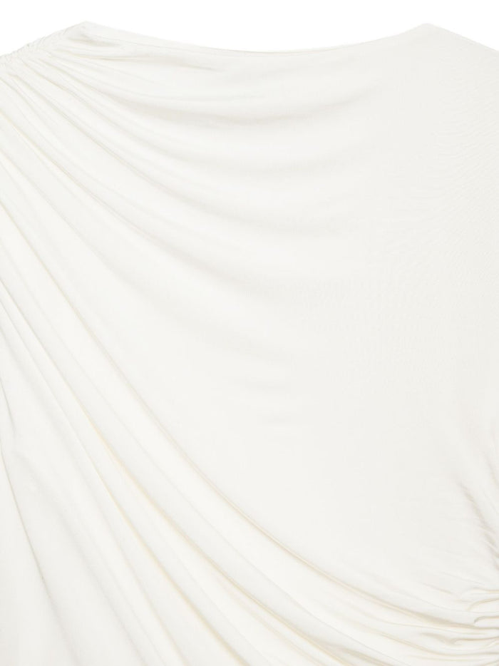 Anine Bing Top Bianco Donna Drappeggiato 3