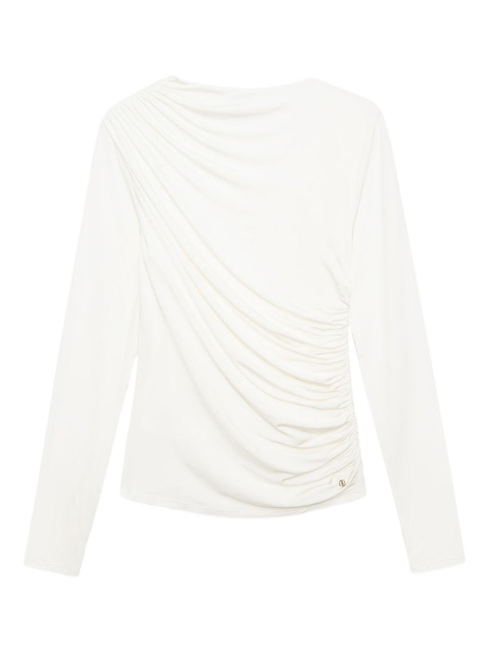 Anine Bing Top Bianco Donna Drappeggiato 4