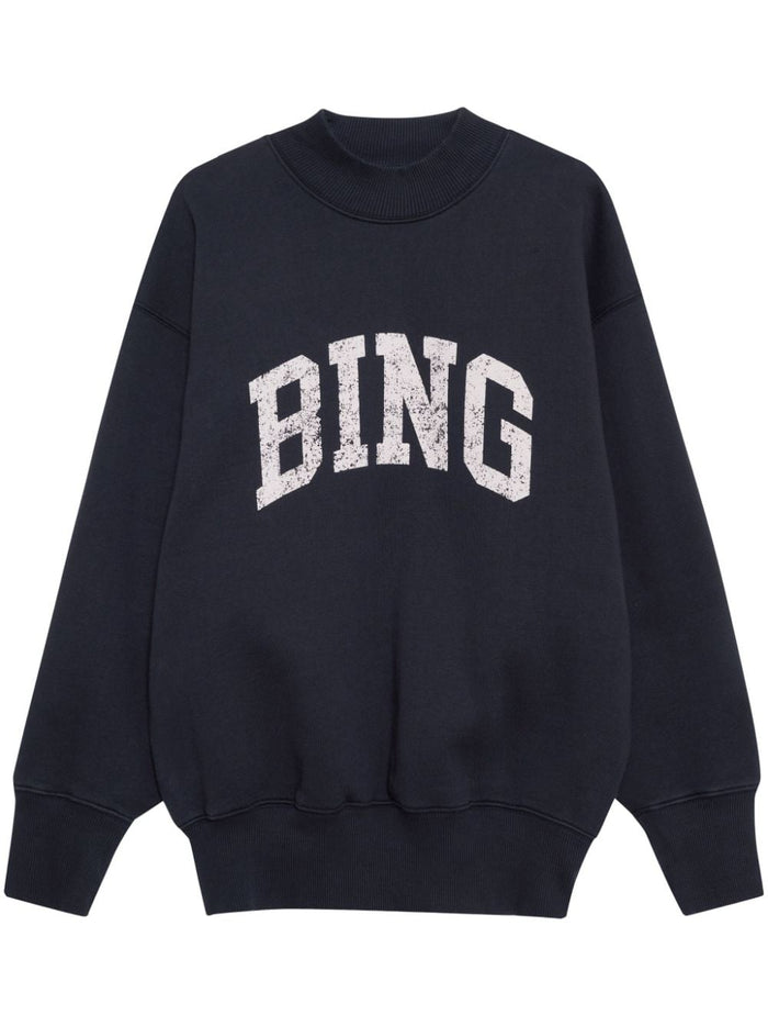 Anine Bing Women's Blue Sweatshirt Faded Logo 4