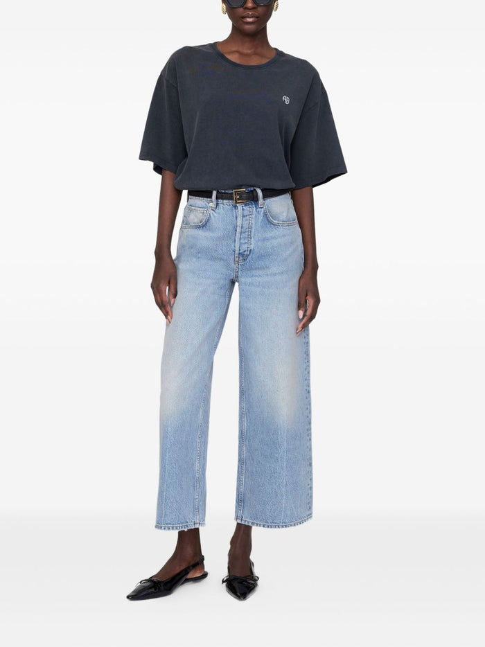 Anine Bing T-Shirt Nero Donna Micro Logo 1