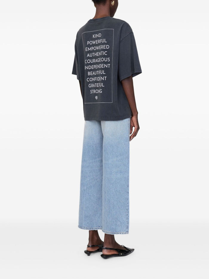 Anine Bing T-Shirt Nero Donna Micro Logo 2