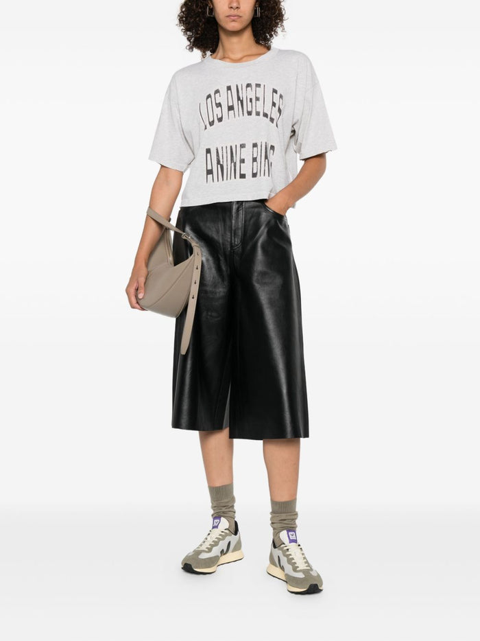 Anine Bing T-Shirt Grigio Donna Logo Los Angeles 2