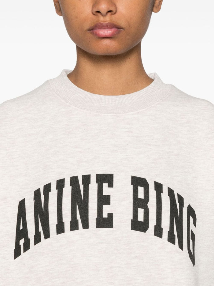 Anine Bing Sweatshirt Grey Melange Women Logo Print 4