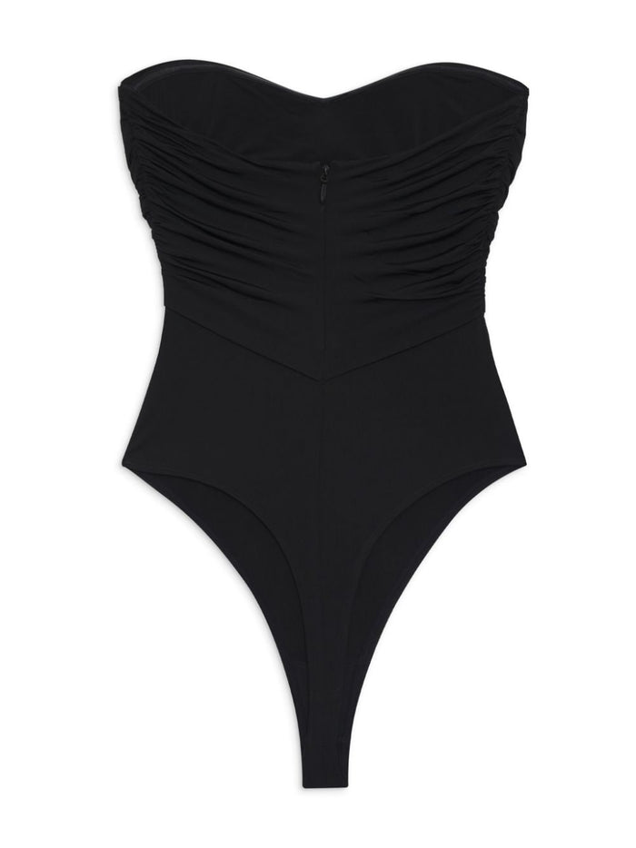 Anine Bing Body Nero Donna Scollo a Cuore 5