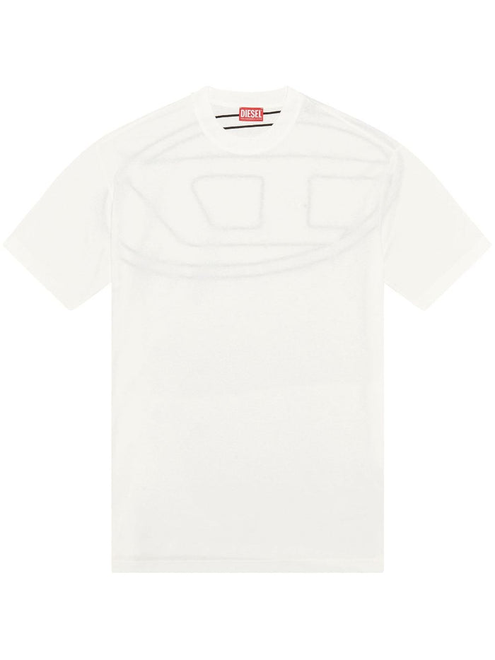 Diesel T-shirt Bianco Uomo Maxi Logo Posteriore 4