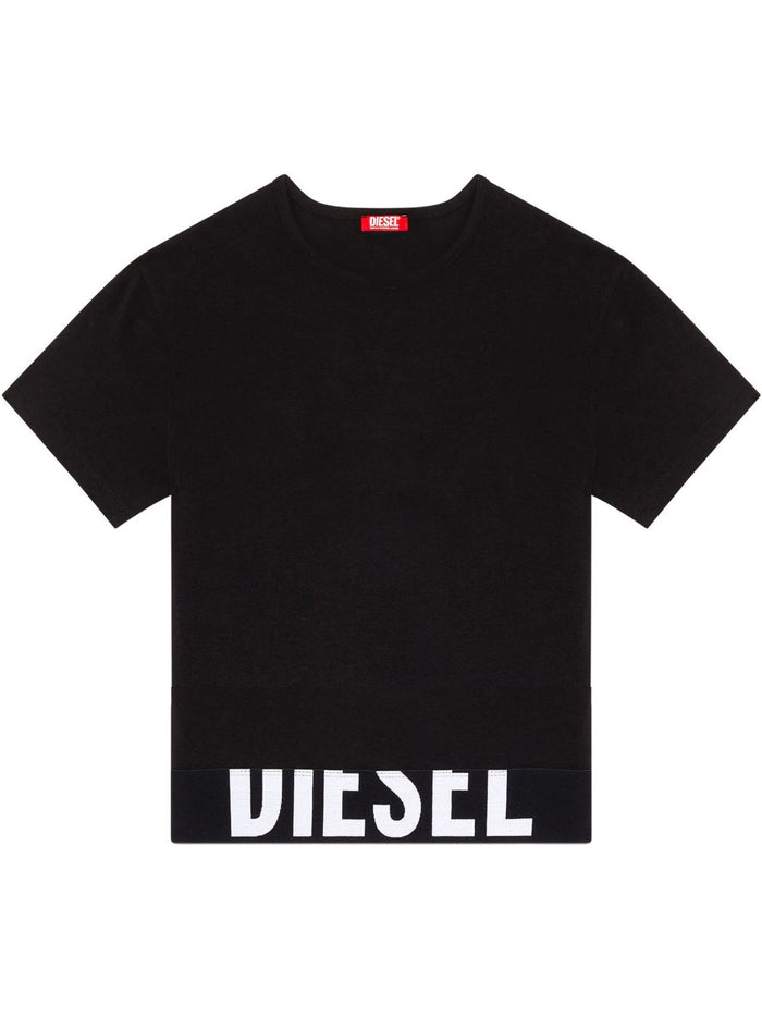 Diesel T-Shirt Banda Logo Donna Nero 4