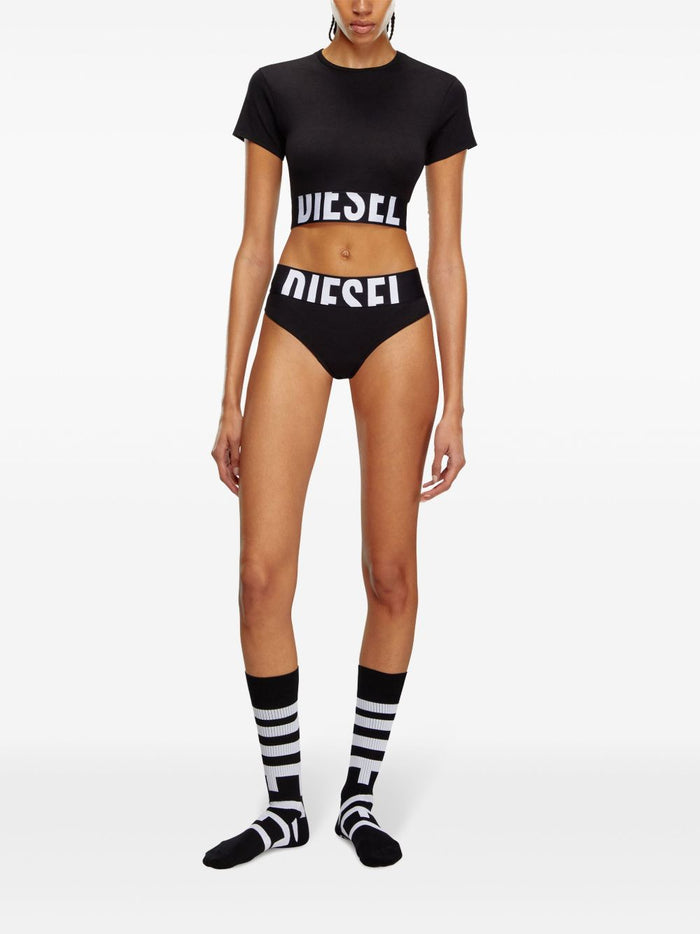 Diesel T-Shirt Banda Logo Donna Nero 1