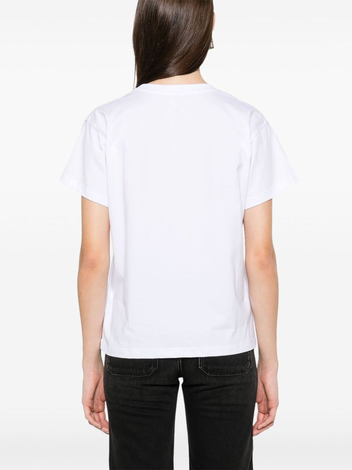 Diesel T-Shirt Bianco Donna Micro Logo Cut Out 3