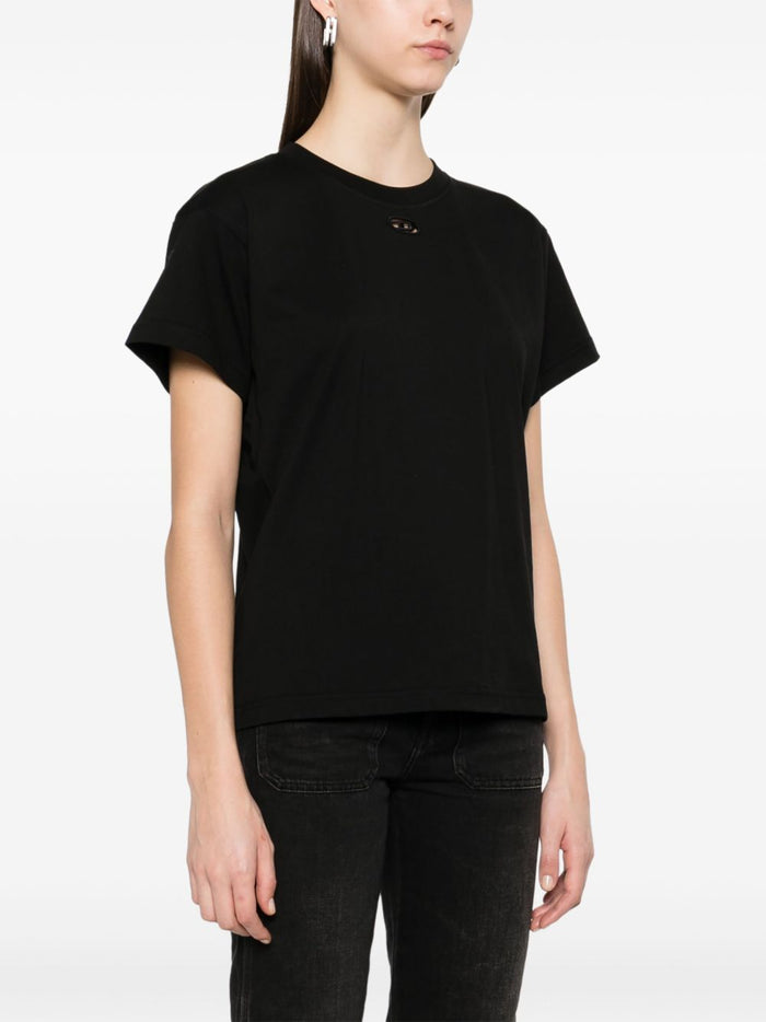Diesel T-Shirt Nero Donna Micro Logo Cut Out 1