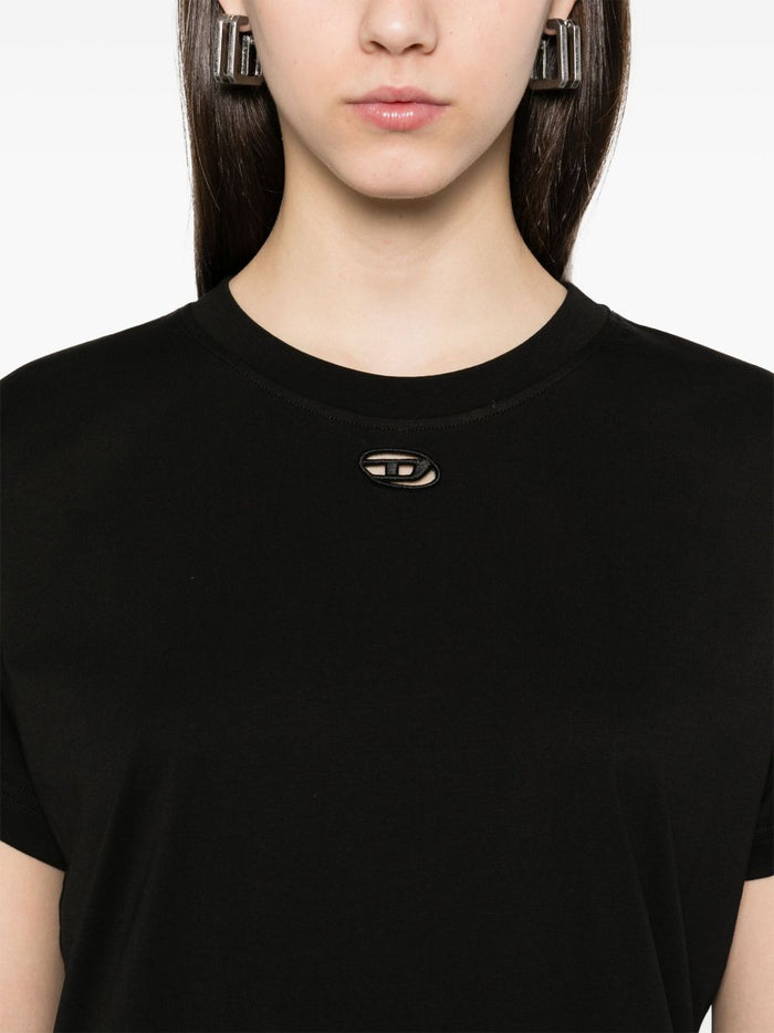 Diesel T-Shirt Nero Donna Micro Logo Cut Out 4