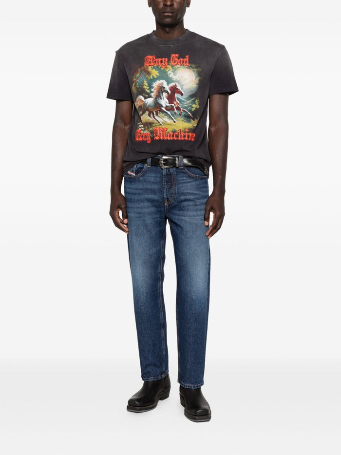 Diesel Jeans Regular Vita Media 2024 D-Macs Uomo Blu 2