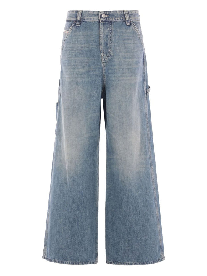 Diesel Jeans Blu Donna Gamba Ampia 1