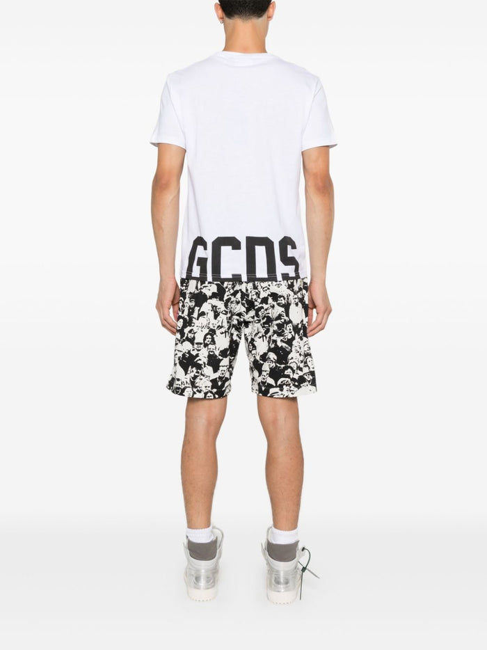 Gcds T-shirt Bianco Uomo Micro Logo 4