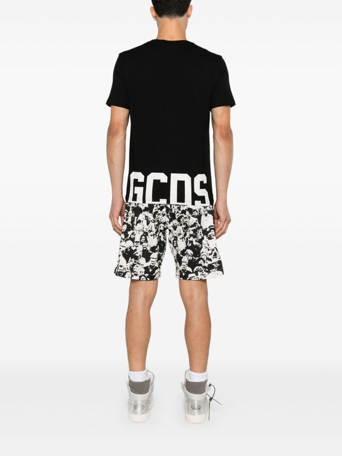 Gcds T-shirt Nero Uomo Micro Logo 3