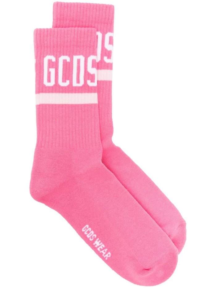 Gcds Calze Rosa Unisex Logo 1