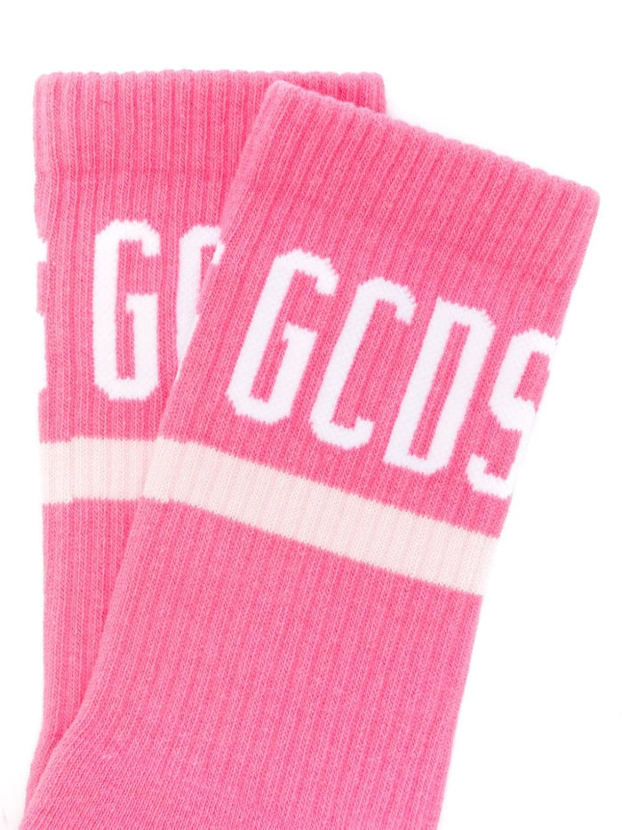 Gcds Calze Rosa Unisex Logo 2